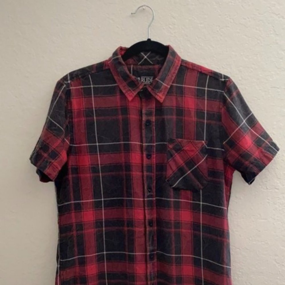 Short Sleeve Plaid Button Down
